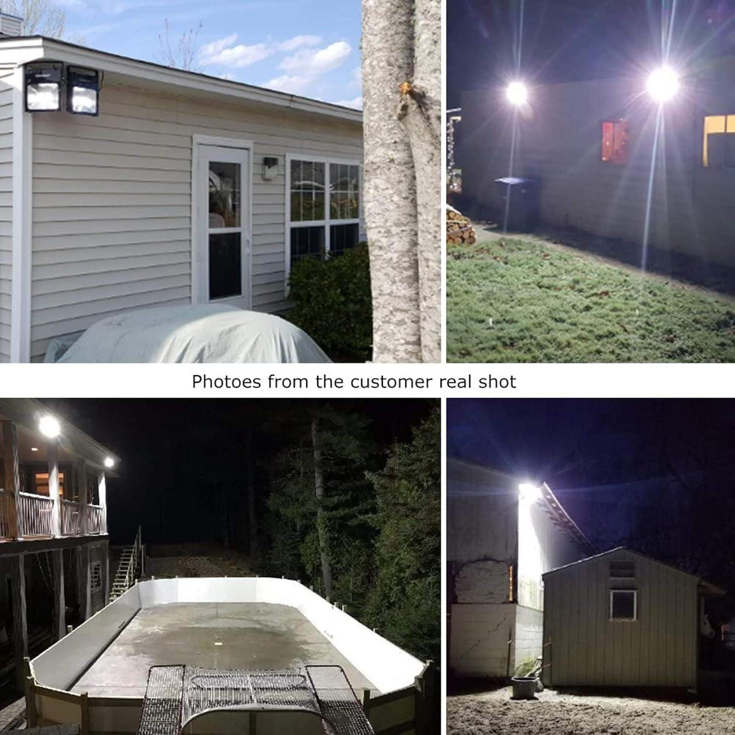 imageLEPOWER 20W LED Flood Light 1600lm Work Light 100W Halogen Bulb Equivalent IP66 Waterproof Outdoor Landscape Floodlight with Plug 6000K 2 Pack