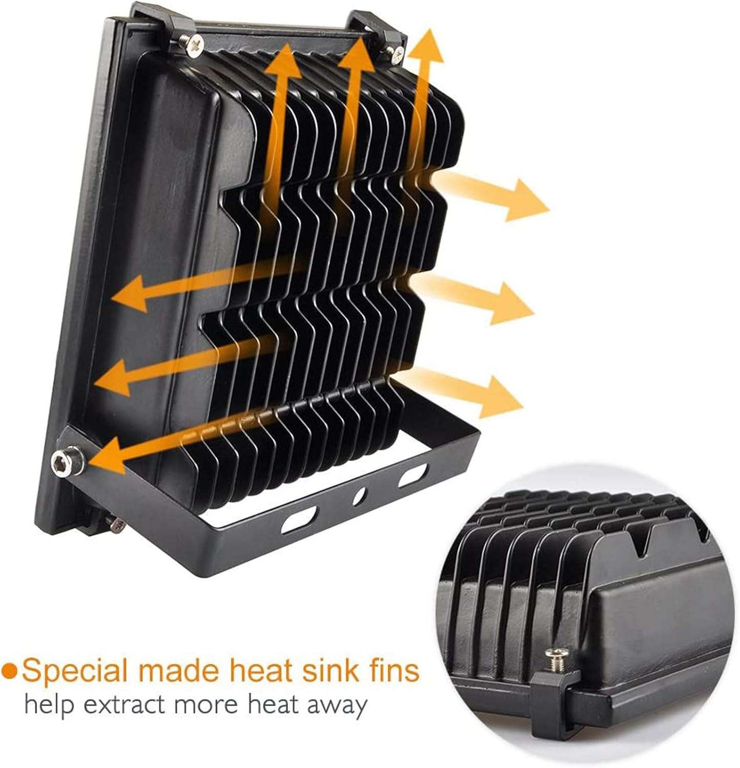 imageLEPOWER 20W LED Flood Light 1600lm Work Light 100W Halogen Bulb Equivalent IP66 Waterproof Outdoor Landscape Floodlight with Plug 6000K 2 Pack