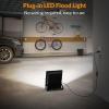 LEPOWER 50W LED Flood Light Outdoor, Work Light Plug in, 250W Halogen Bulb Equivalent, 4000LM, 6000K, IP66 Waterproof, Outdoor LED Lights Fixture for Backyard, Garden, Garage, Playground