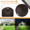 LEPOWER 3500LM Dusk to Dawn LED Security Lights Outdoor, 35W Outdoor Flood Light with Photocell, 5500K, IP65 Waterproof 3 Head Exterior Light for Garage, Patio, Yard（Brown） (Pack of 2)(Brown)