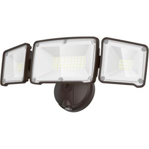 LEPOWER 3500LM Dusk to Dawn LED Security Lights Outdoor, 35W Outdoor Flood Light with Photocell, 5500K, IP65 Waterproof 3 Head Exterior Light for Garage, Patio, Yard（Brown） (Pack of 2)(Brown)